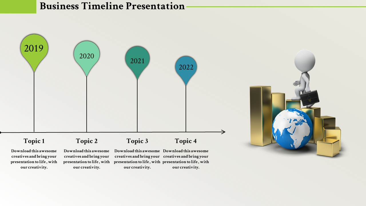 100% Editable Timeline PowerPoint Template - Four Nodes